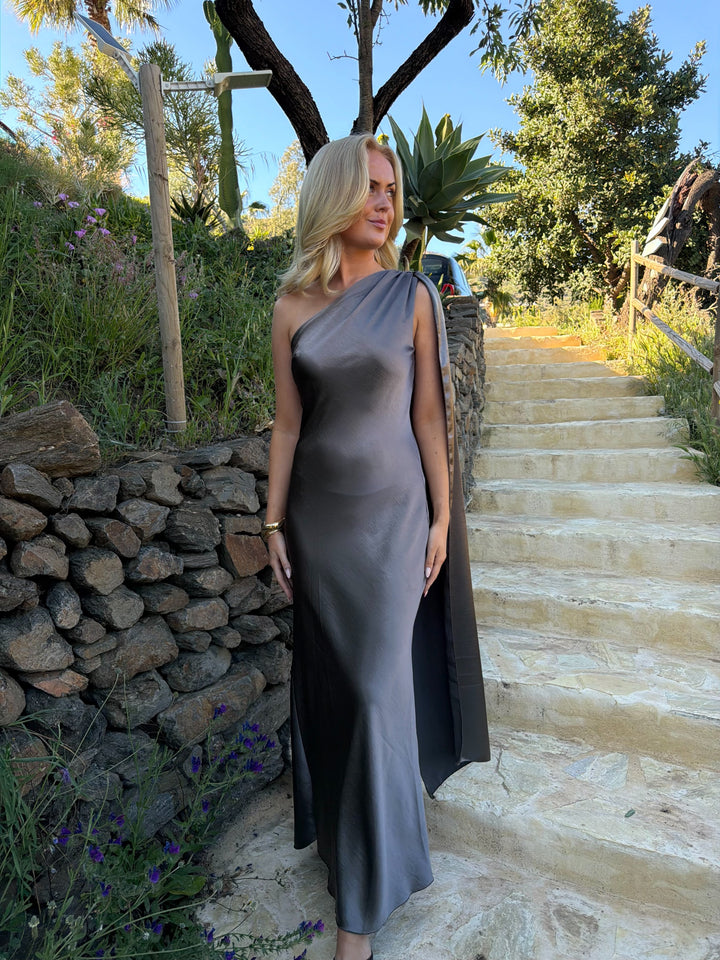 Sarah Maxi Scarf Dress - Truffle Brown
