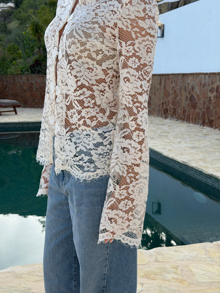 Jolene Lace Shirt - Off White