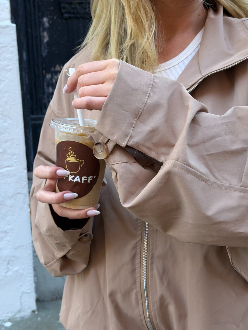 Noelle Balloon Bomber Jacket - Dark Beige