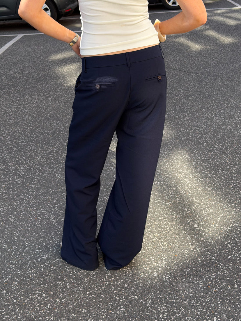 Nora Low Waist Pants - Dark Blue