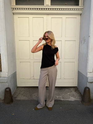 Nora Low Waist Pants - Light Grey