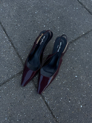 Aya Low Heel Pumps - Burgundy