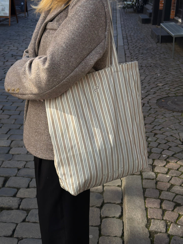 Tote Bag - Dark Brown Stripe