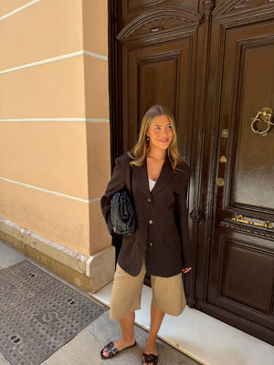 Carly Boyfriend Fit Blazer - Dark Brown