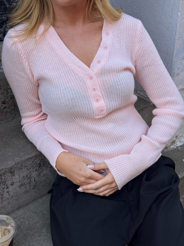 Mio Button Knit - Cotton Candy