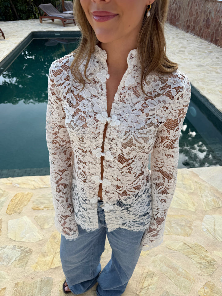 Jolene Lace Shirt - Off White