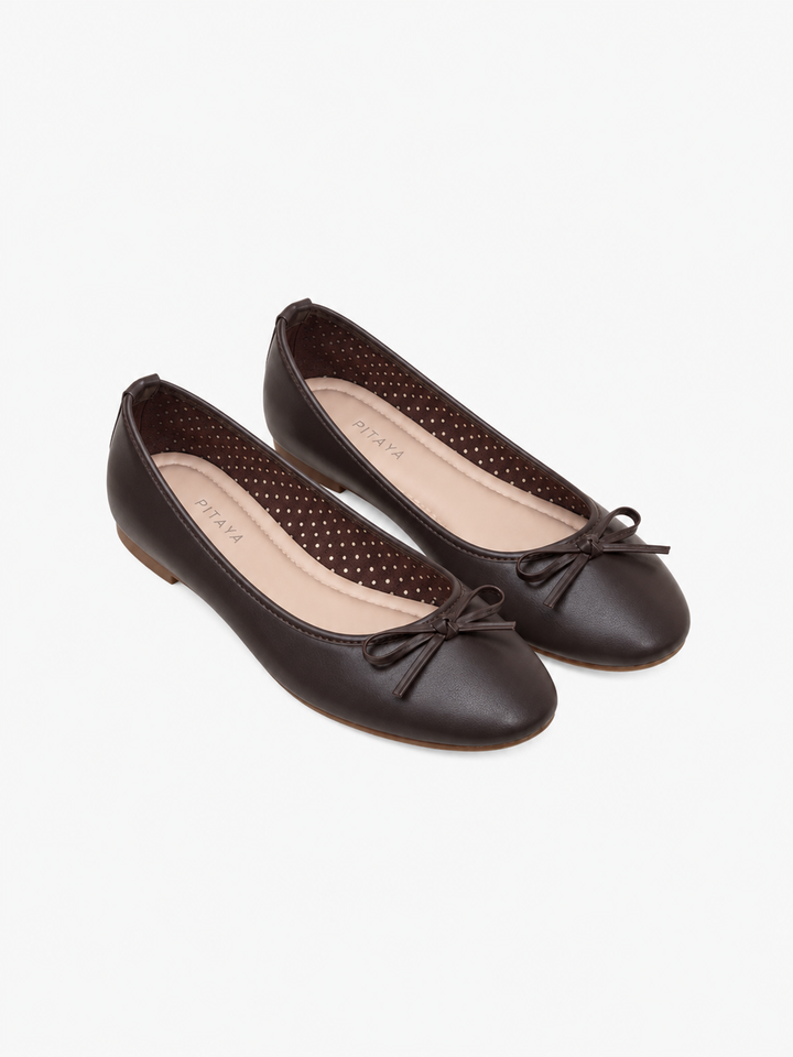 Dora Bow Ballerina - Dark Brown
