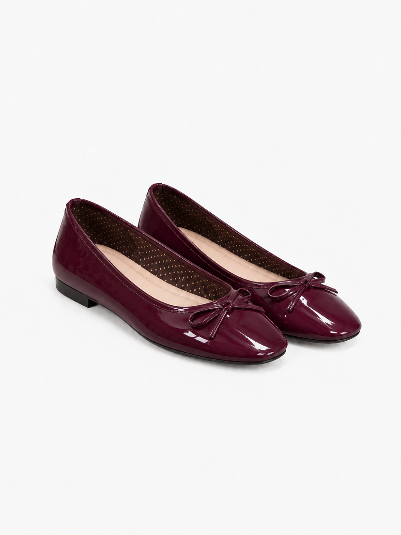 Dora Bow Ballerina - Shiny Plum