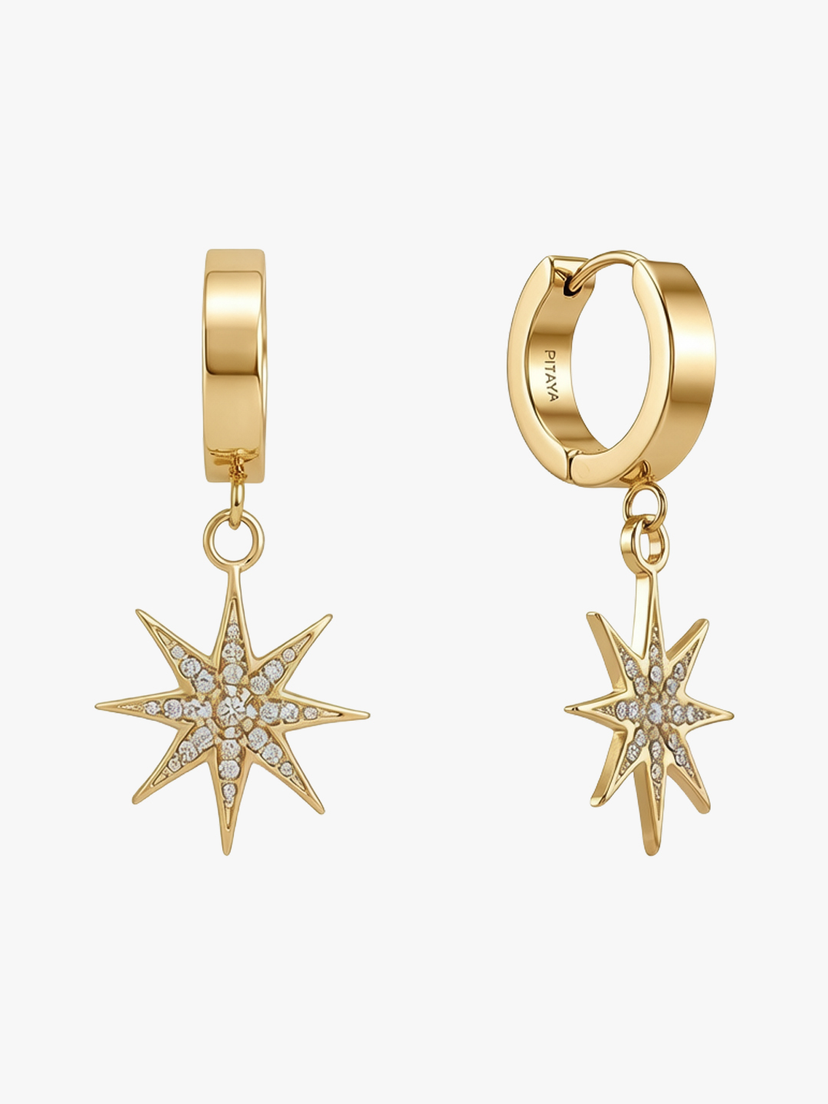 Saphira Star Earrings - Gold Plated