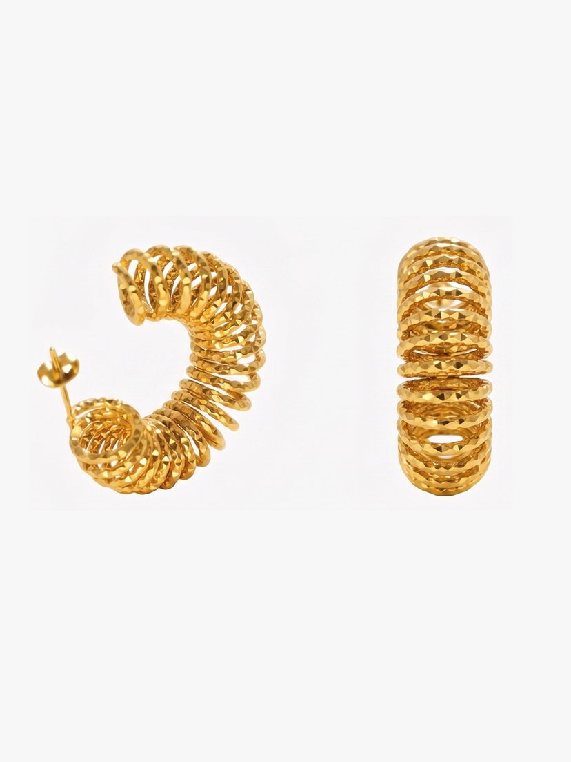 Naya Swirl Hoop Earrings - Gold Plated