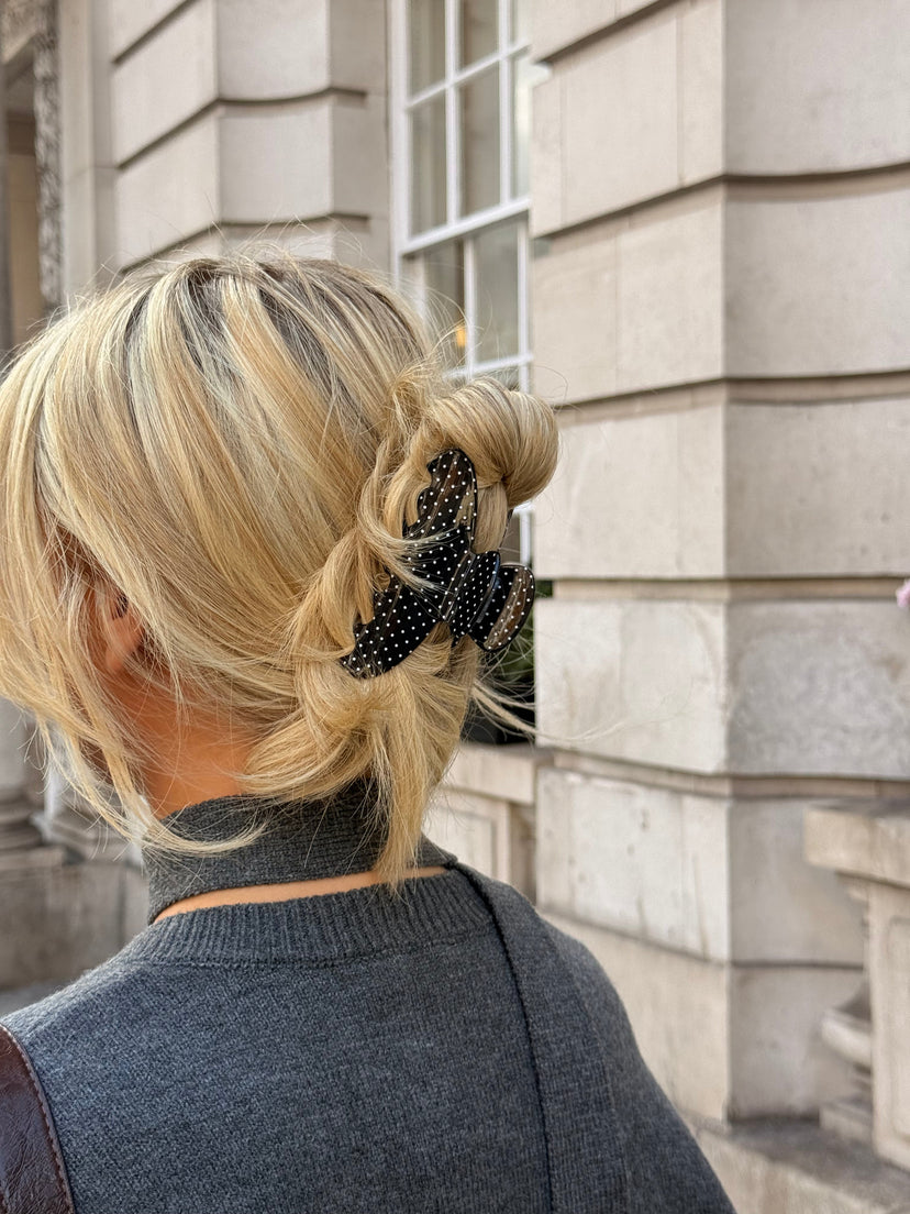 Rita Hair Clip - Black Dot