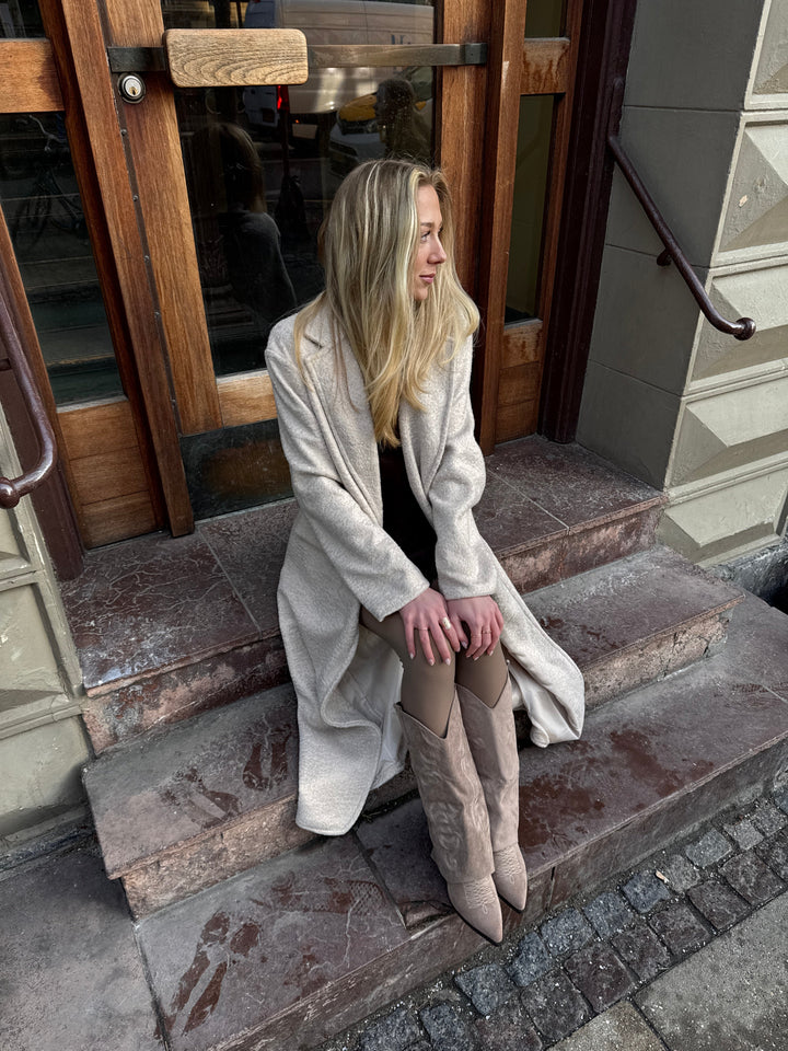 Stella Long Coat - Beige Melange