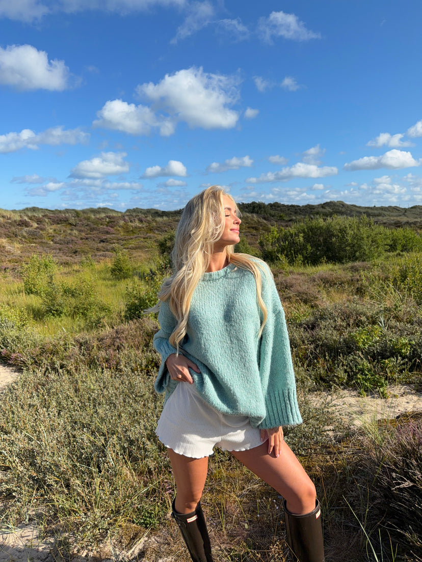 Isabella 3/4 Sleeve Knit - Turquoise