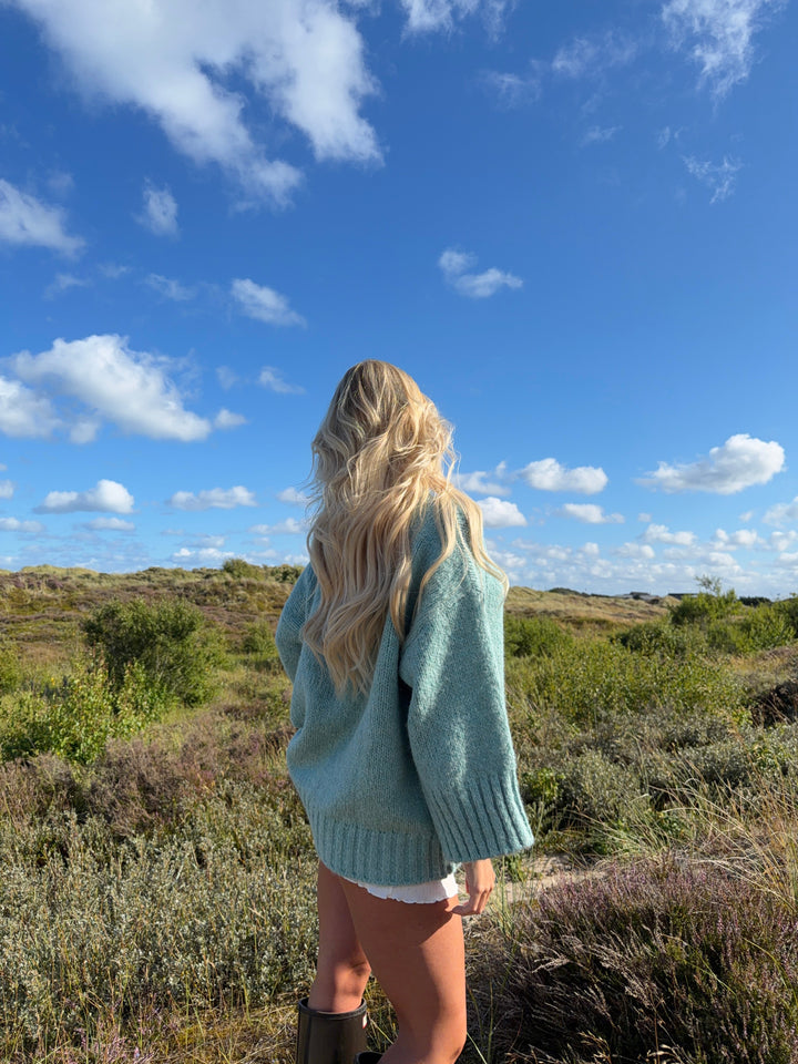 Isabella 3/4 Sleeve Knit - Turquoise