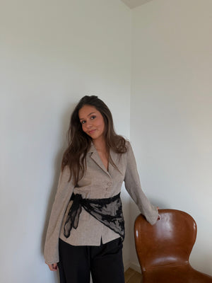 Aida Lace Scarf - Black