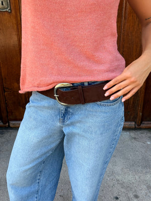 Bolette Wide Belt - Dark Brown