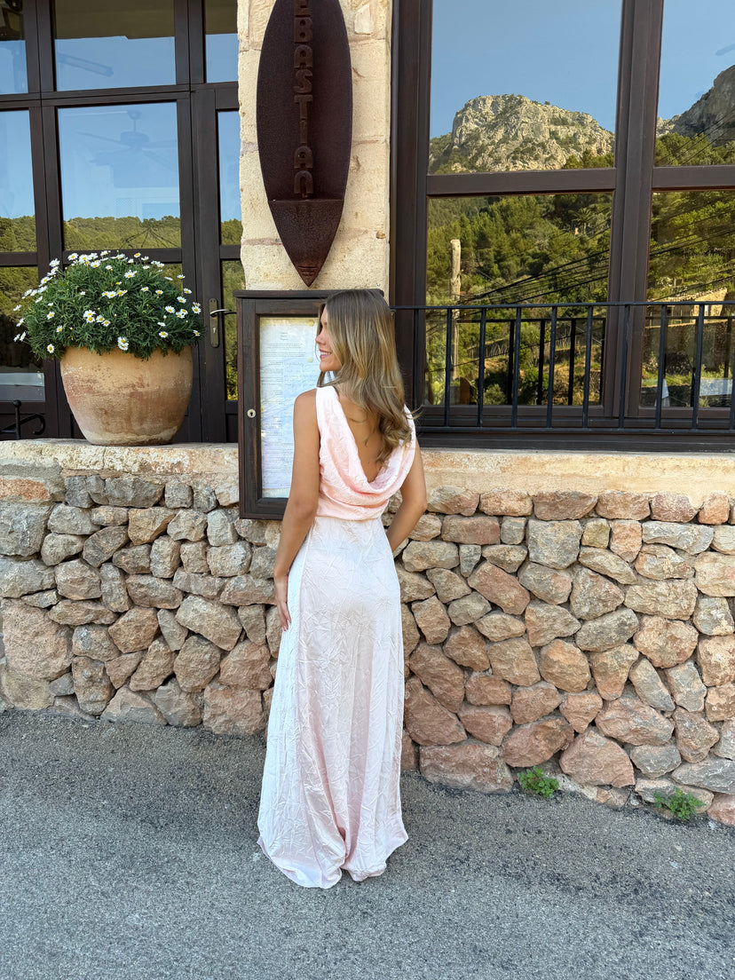 Rosa Waterfall Maxi Dress - Light Pink