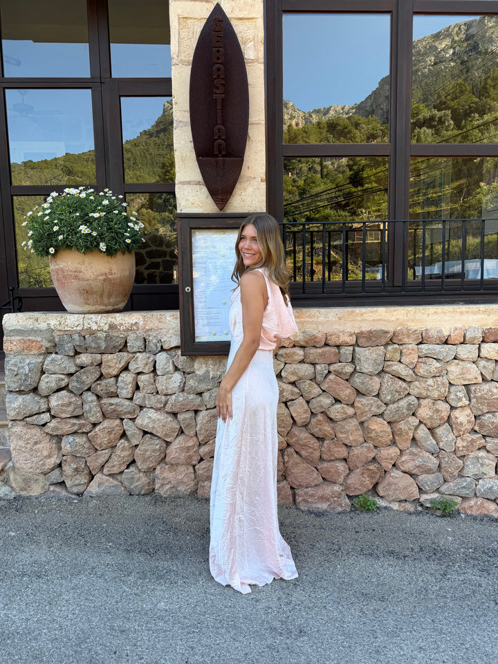 Rosa Waterfall Maxi Dress - Light Pink
