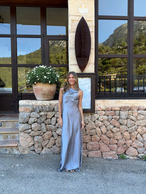 Rosa Waterfall Maxi Dress - Grey