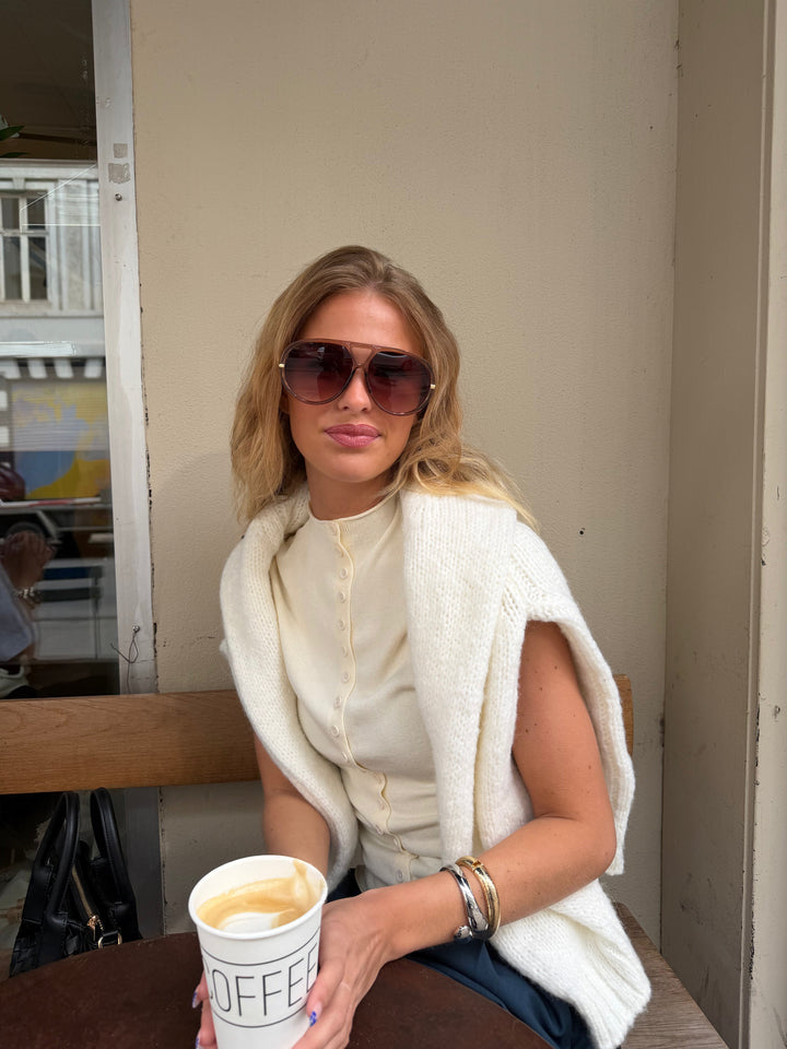 Lianna Oversize Sunglasses - Beige