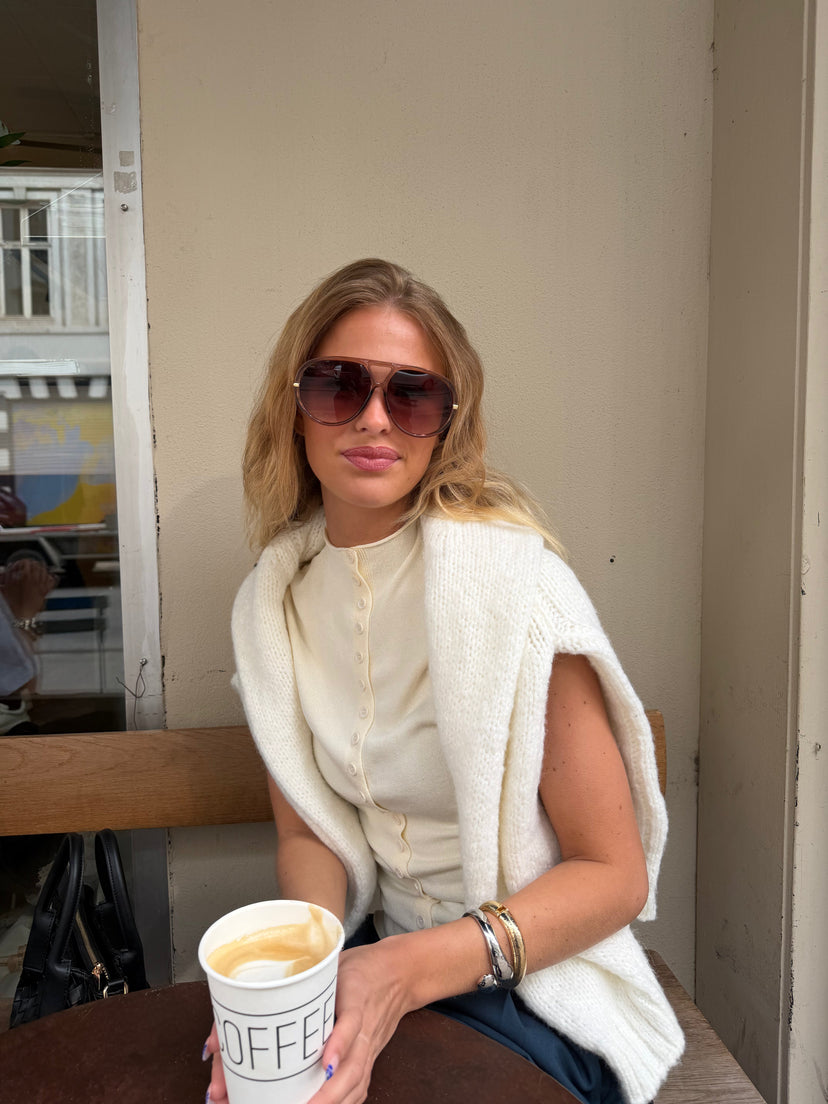 Lianna Oversize Sunglasses - Beige