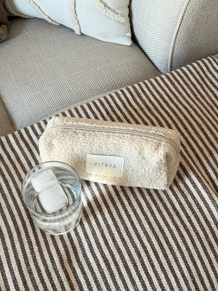 Teddy Makeup Bag Small - Beige