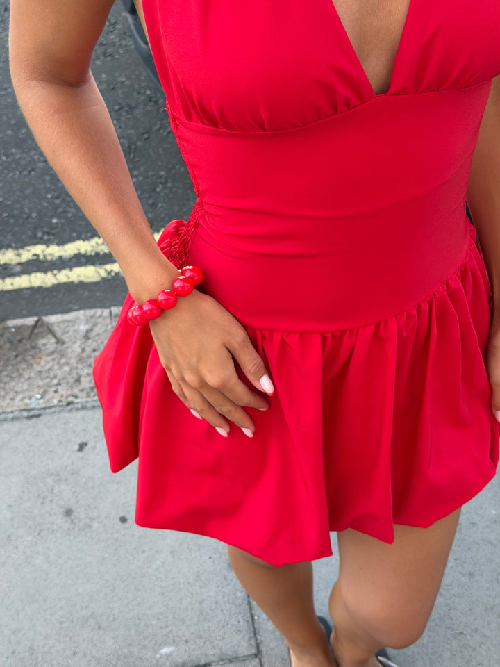 Billie Chunky Pearl Bracelet - Red