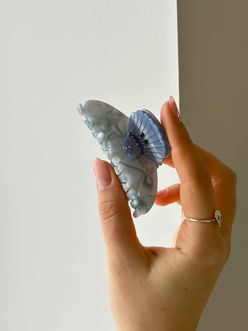 Astrid Shell Hairclip - Blue