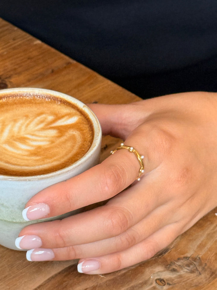 Emma Pearl Ring - Gold Plated