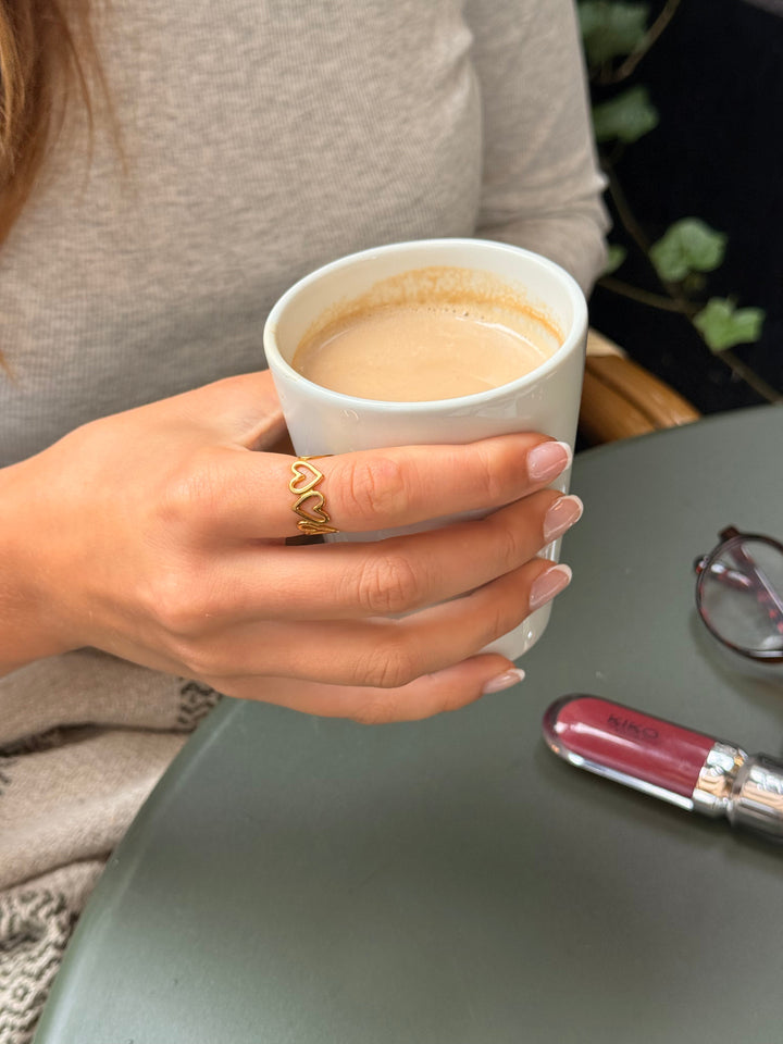Helle Heart Ring - Gold Plated
