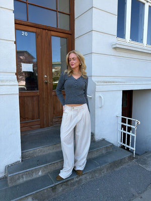 Nora Pants - Cream White Pinstripe