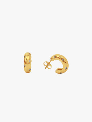 Lynn Small Stone Earrings - Gold Plated