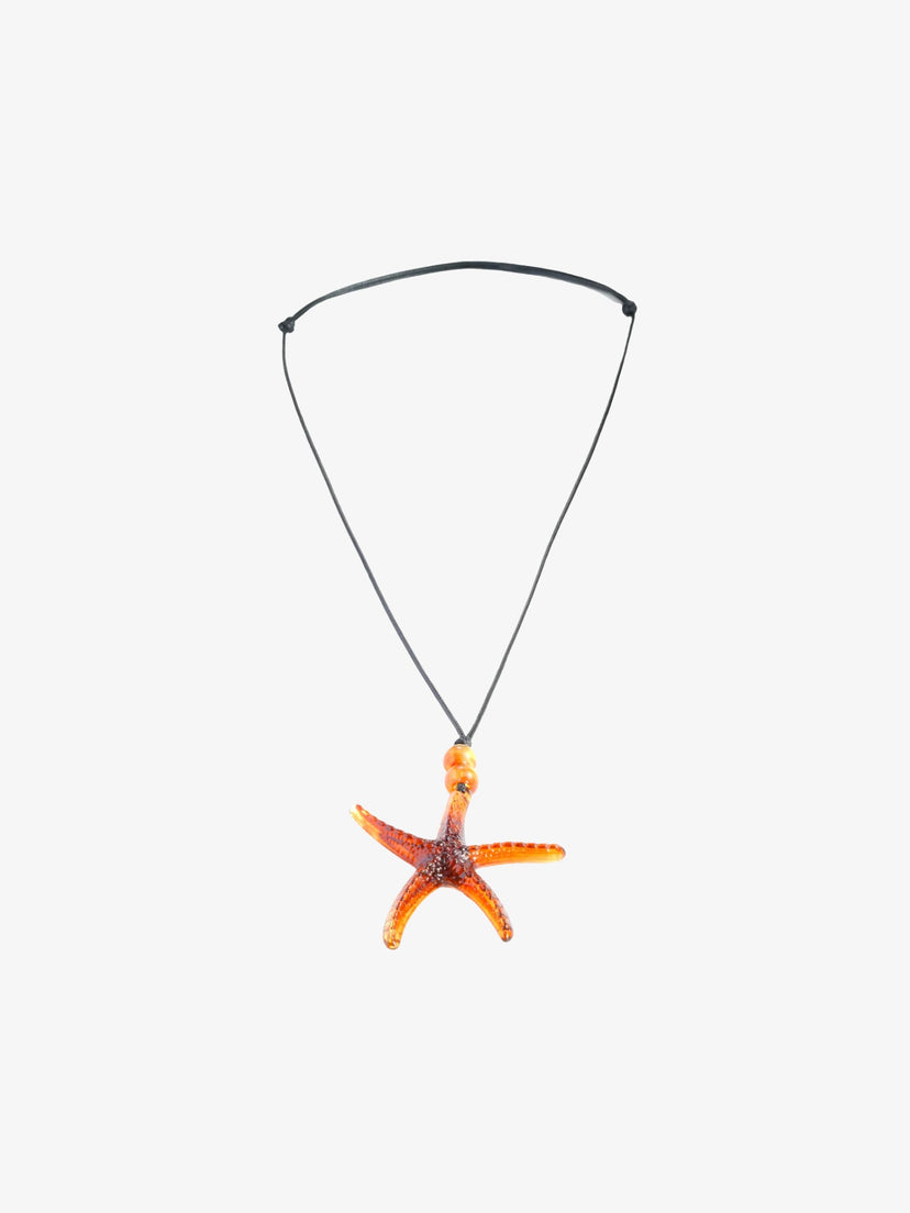 Starfish Cord Necklace - Dark Amber Brown