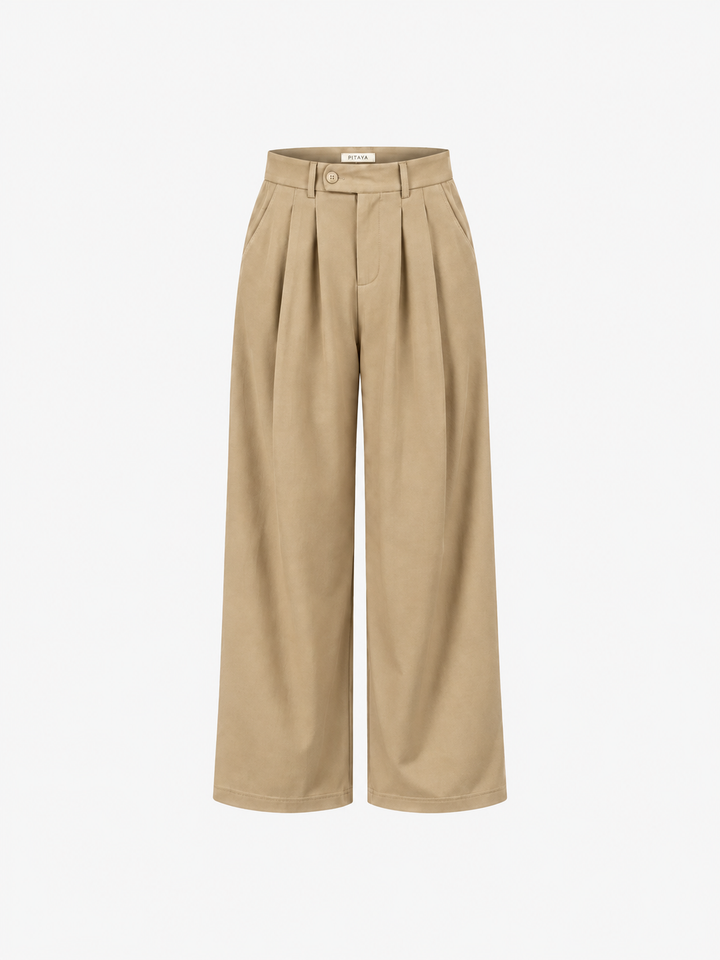 Nora Cotton Twill Pants - Dark Beige