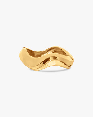 Rosa Wavy Bangle Bracelet - Gold Plated