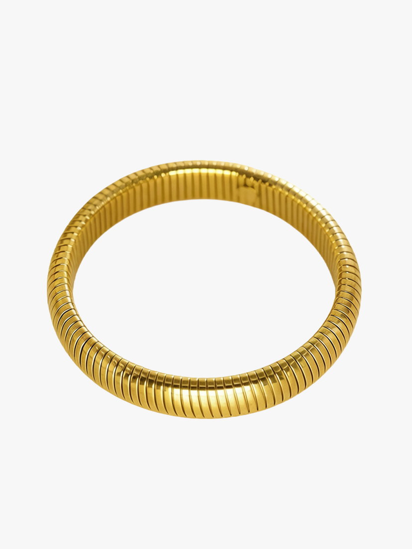 Laura Chunky Stretch Bangle - Gold Plated