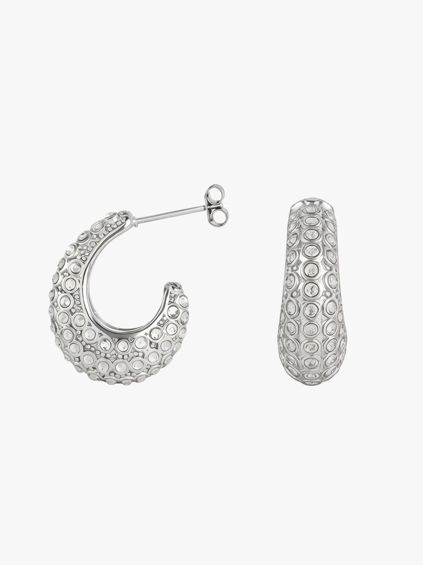 Arlinda Drop Stone Earrings - Stainless Steel
