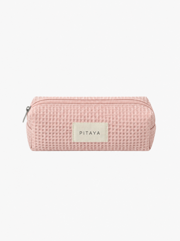 Small Waffle Makeup Bag - Light Pink