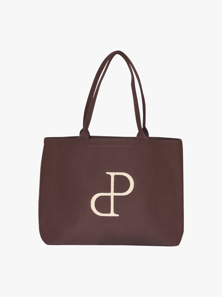 Vilma Tote Bag XL - Dark Brown Mini Logo