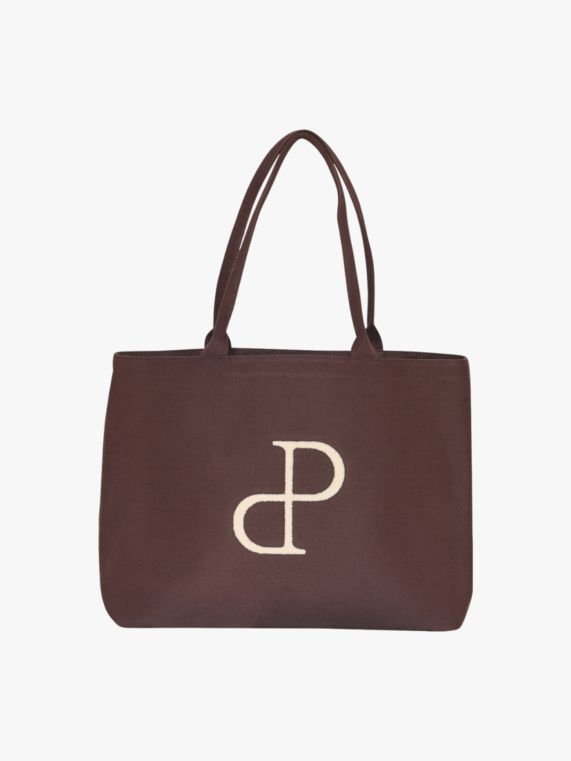 Vilma Tote Bag XL - Dark Brown Mini Logo