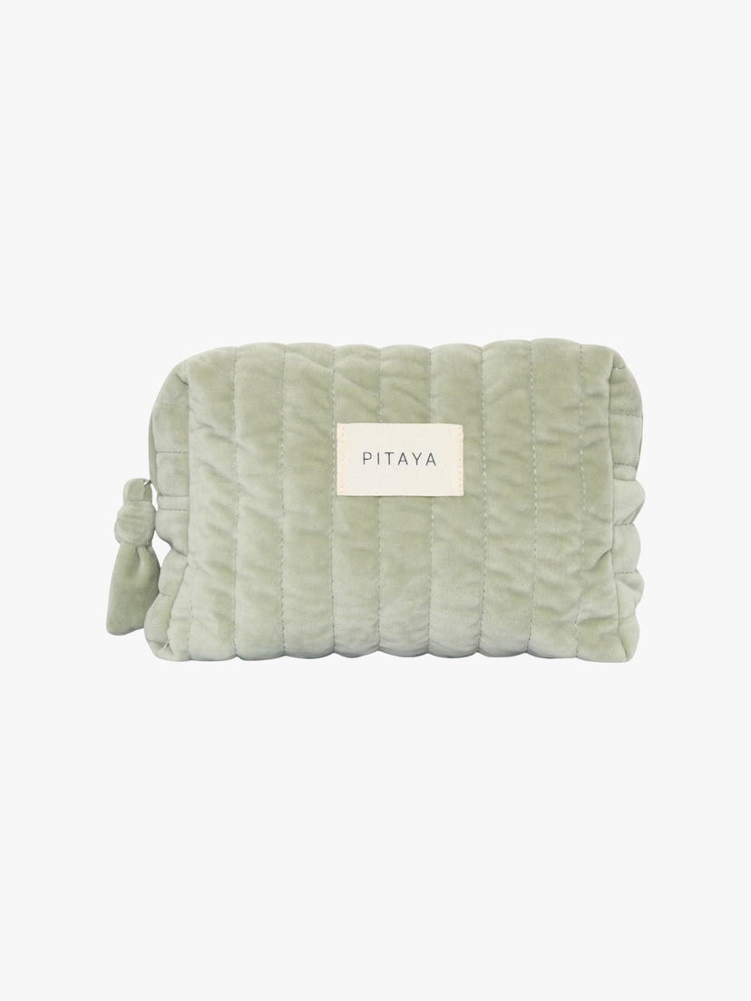 Velvet Makeup Bag Medium - Pistachio