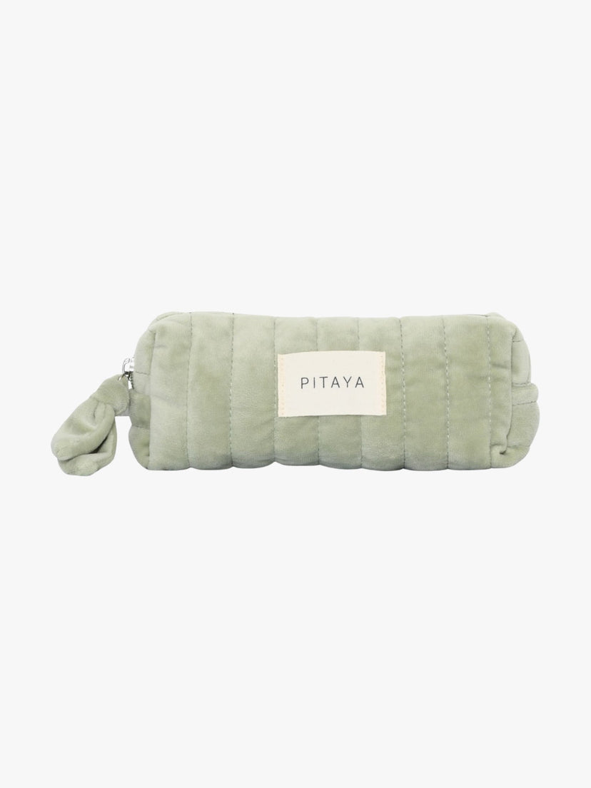 Velvet Makeup Bag Small - Pistachio