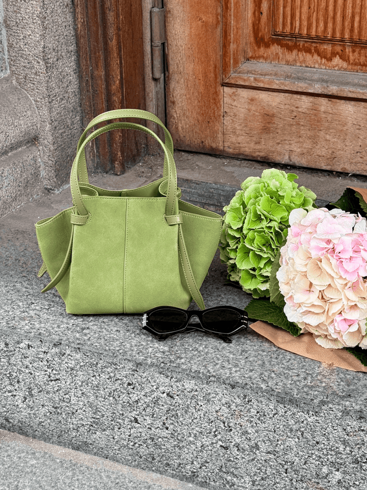 Andrea Mini Strap Bag - Faux Suede Pistachio