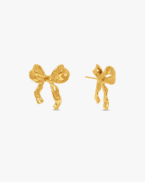 Caro Bow Earrings - Gold Plated