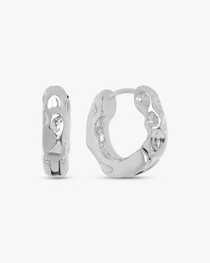 Connie Banket Creol Earrings - Silver Plated