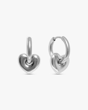 Josephine Heart Earrings - Silver Plated