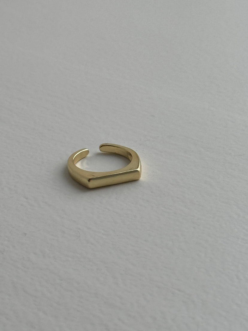 Filine Square Adjustable Ring - Gold Plated