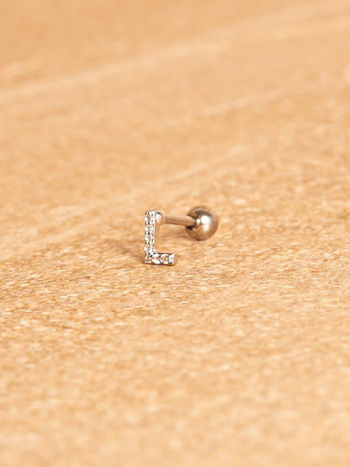 Letter Mini Earrings - Silver Plated