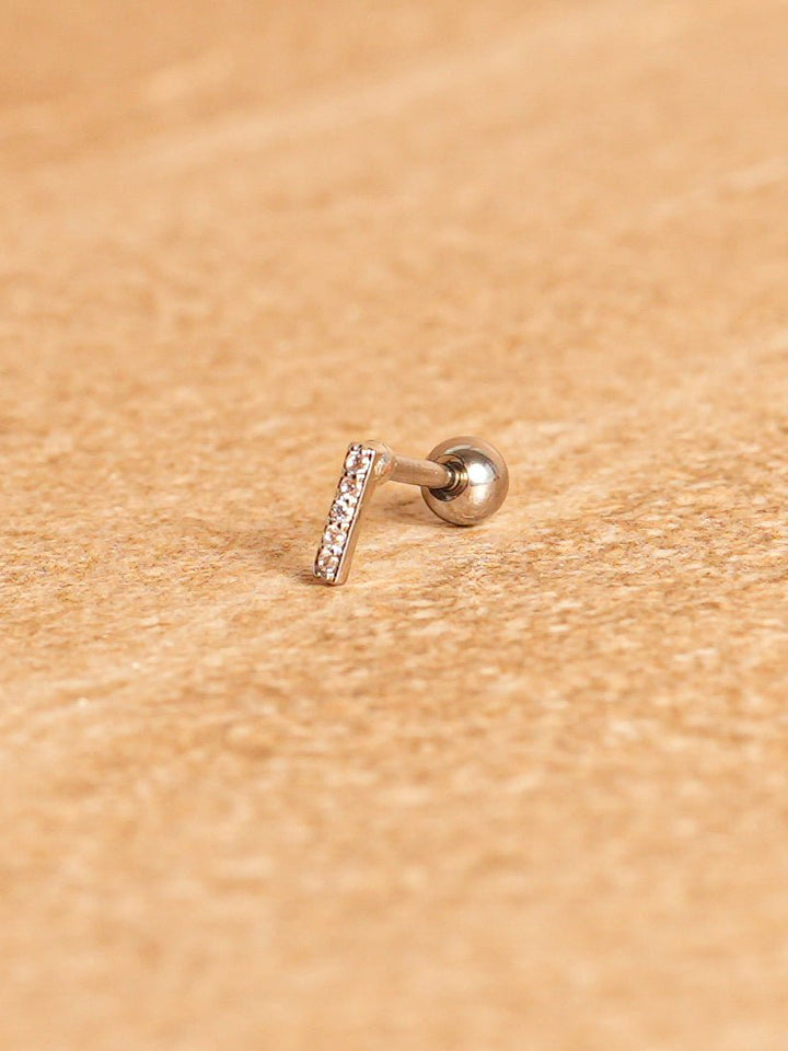 Letter Mini Earrings - Silver Plated
