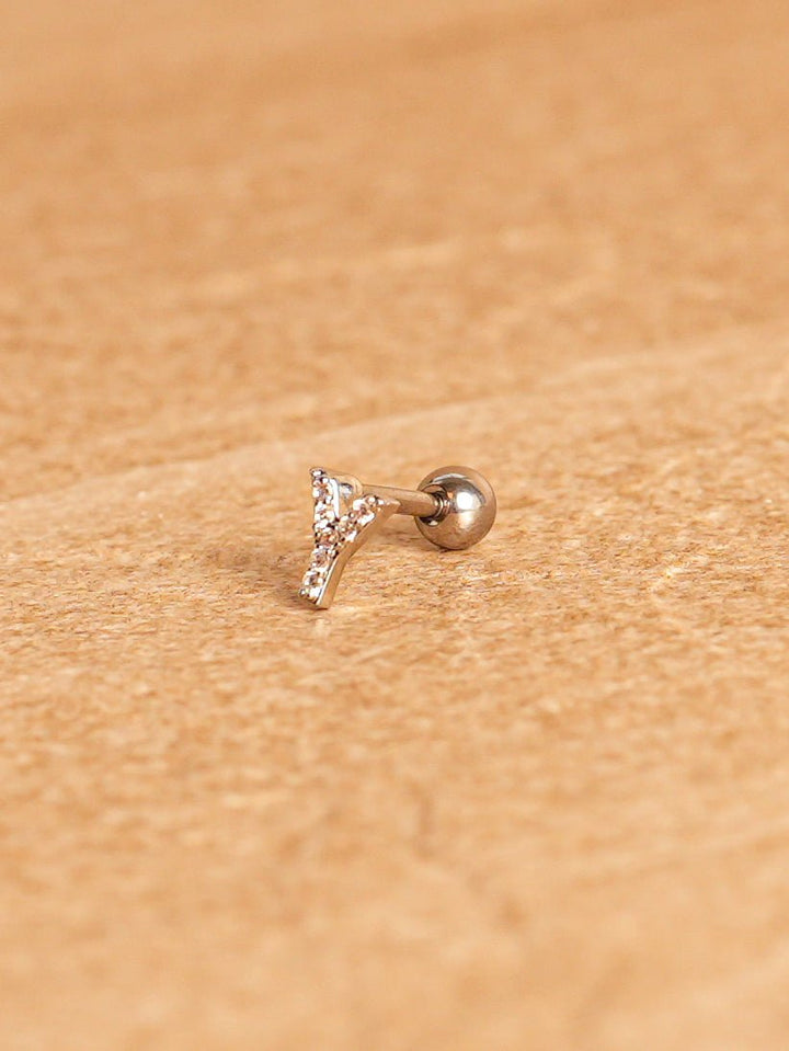 Letter Mini Earrings - Silver Plated